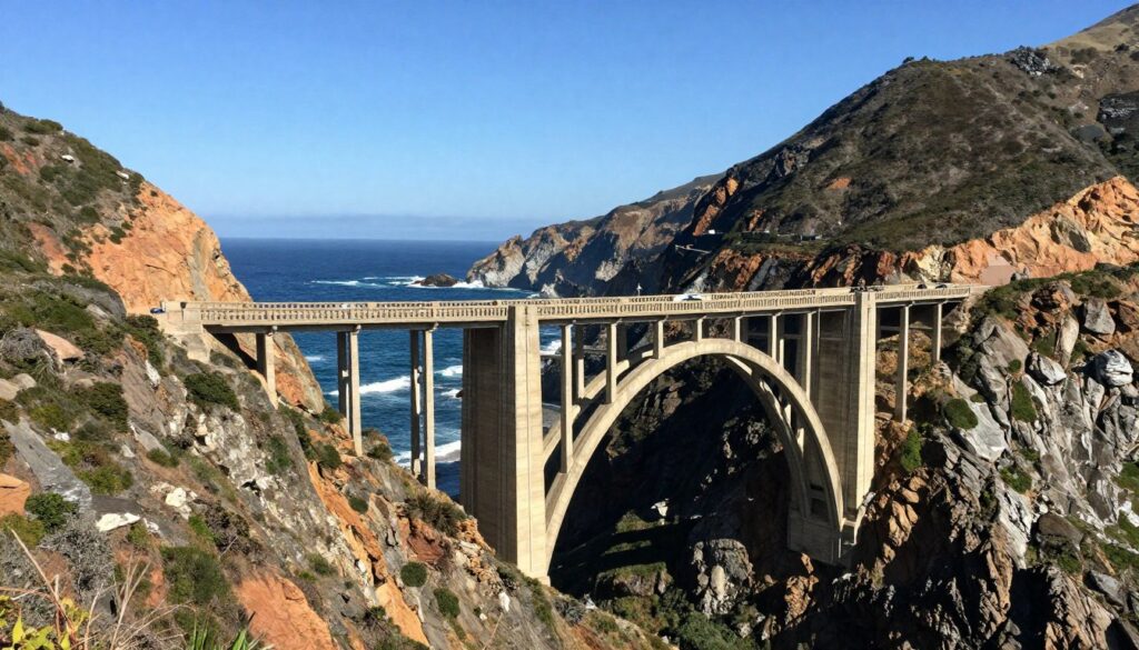 Bixby Bridge on Big Sur coastline Pacific Coast Highway