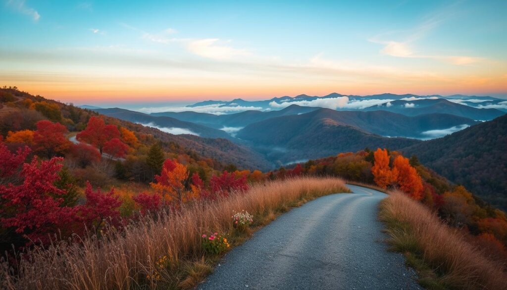 Blue Ridge Parkway scenic mountain trails