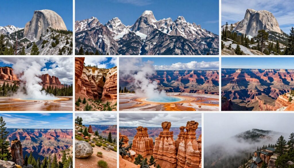 Collage of all ten national parks featured in guide