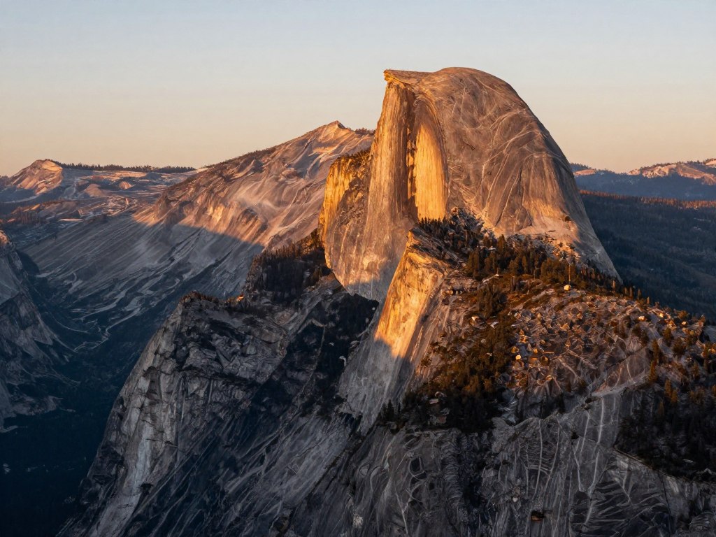 Half Dome from Glacier Point at sunset