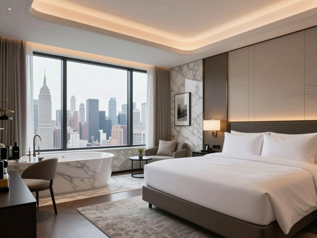 Luxurious five-star hotel suite in New York City