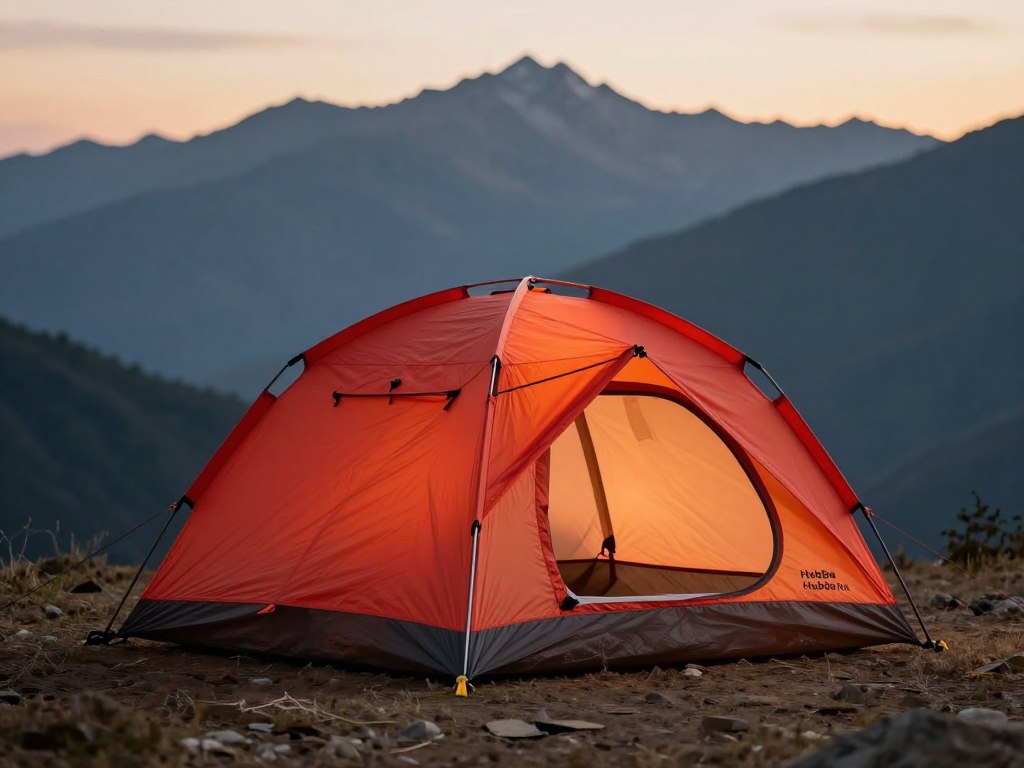 MSR Hubba Hubba NX 2-Person Tent set up in a mountainous landscape