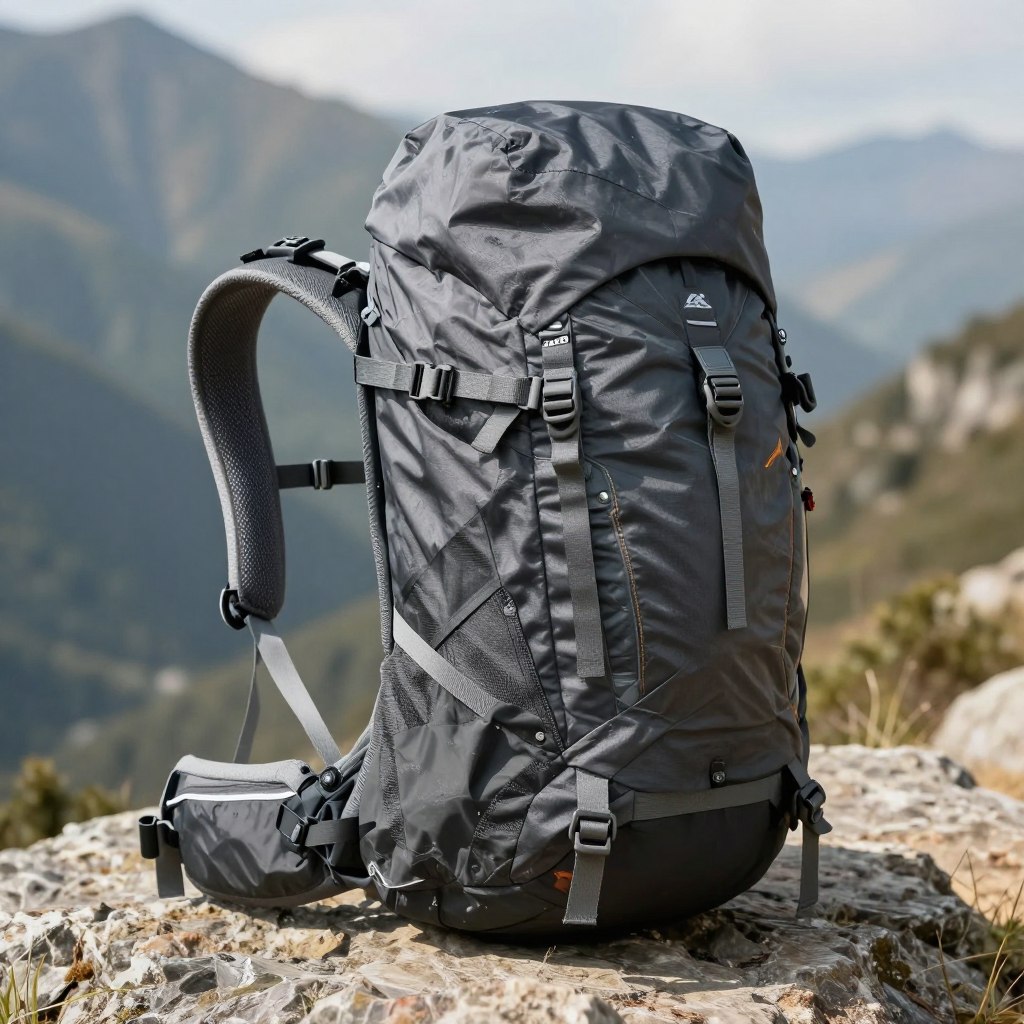 Professional hiking backpack with multiple compartments