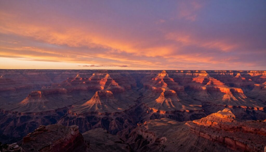 Sunset view of the Grand Canyon, one of America's 10 most stunning national parks