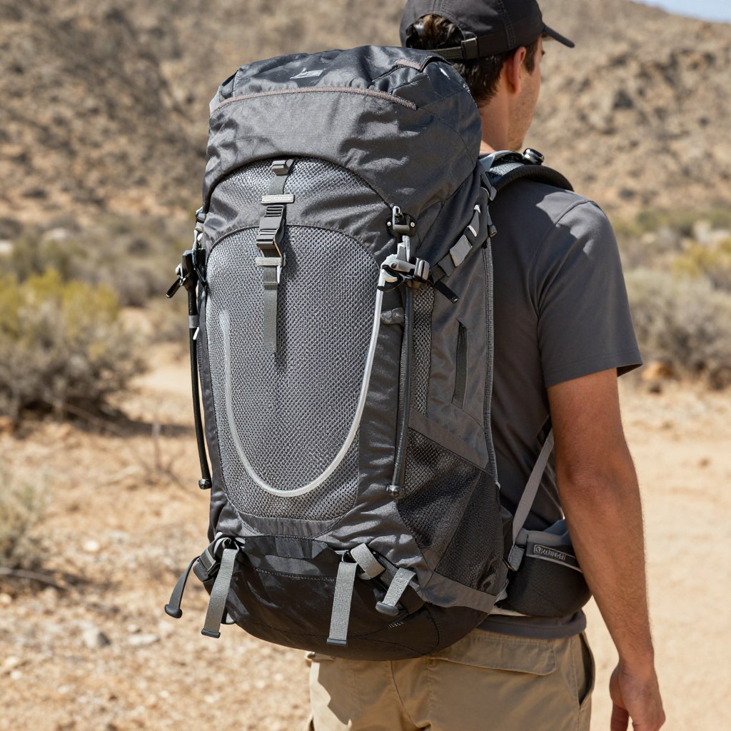 Ventilated hiking backpack with hydration system